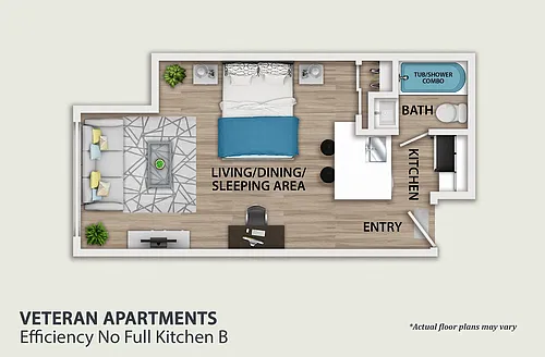 Floor plan Efficiency No Full Kitchen