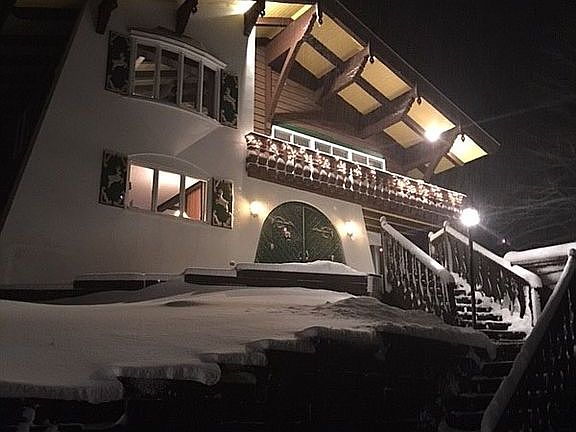 Front Entrance at night.