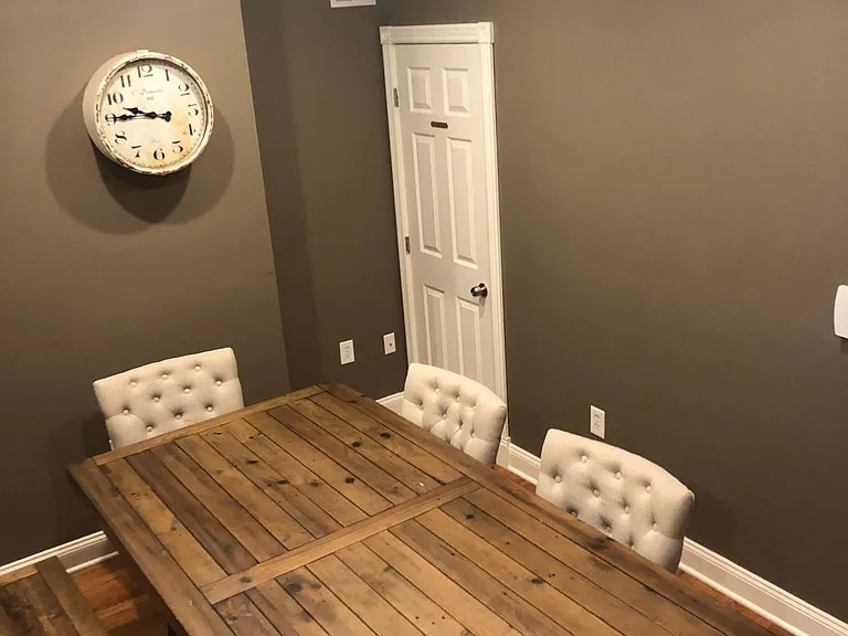Dining room and door to 1/2 bath