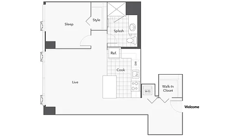 Floor plan 1B-9
