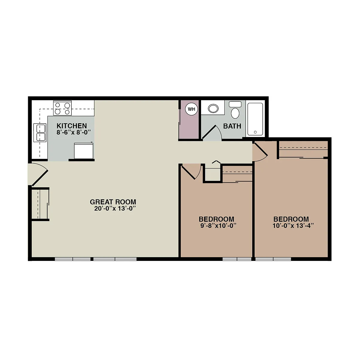 Floor plan 2 bedroom - Section 8
