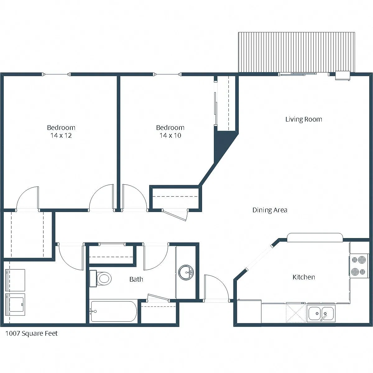 Floor plan Two Bedroom 21A