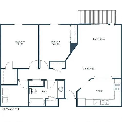 Floor plan Two Bedroom 21A
