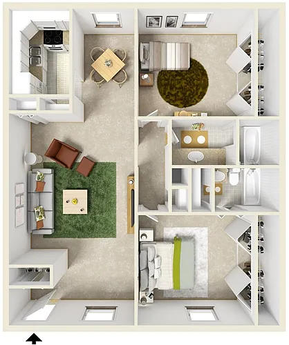 Floor plan Two Bedroom H