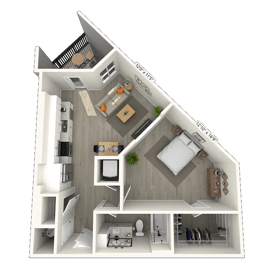 Floor plan S4 0x1 748 SF-FP