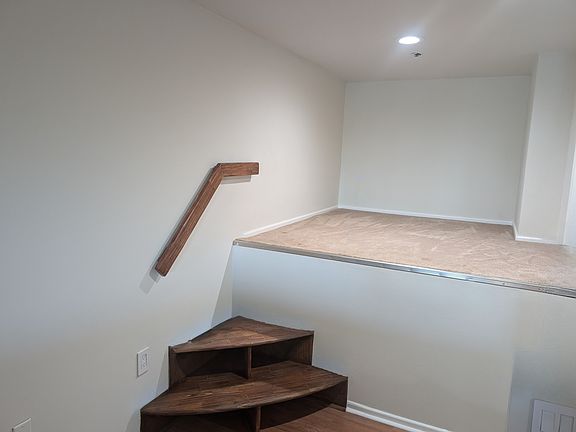 lofted sleeping area will fit queen sized mattress