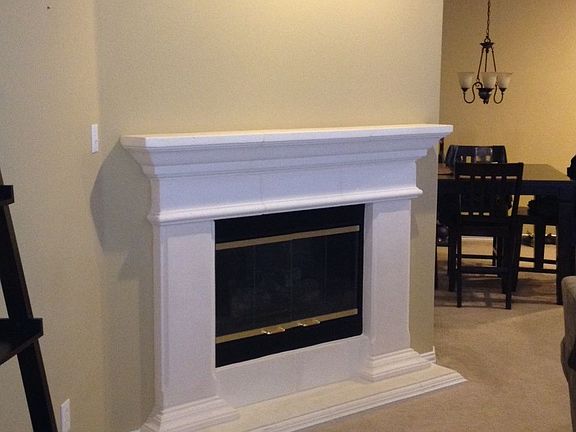 Gas fireplace greets you as you walk in the door