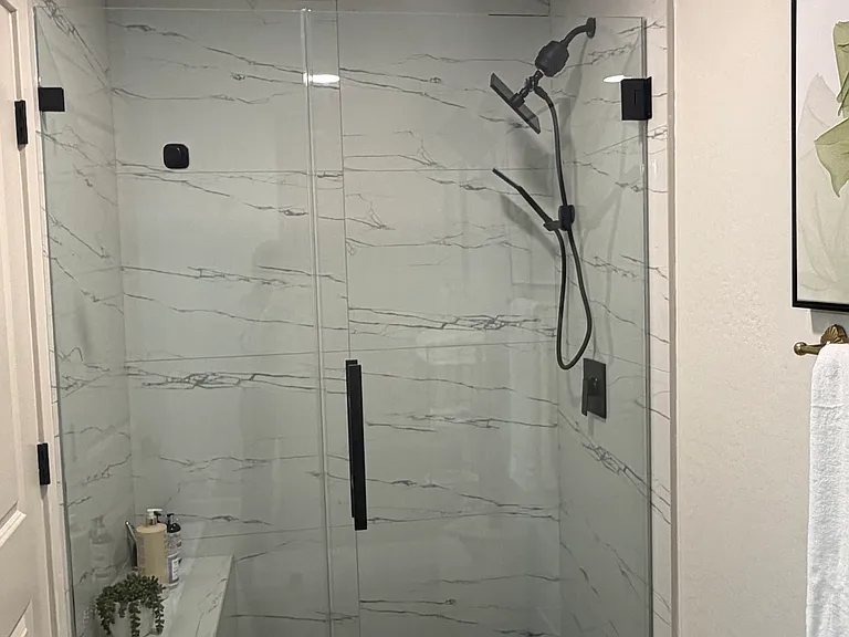 Newly remodeled shower.