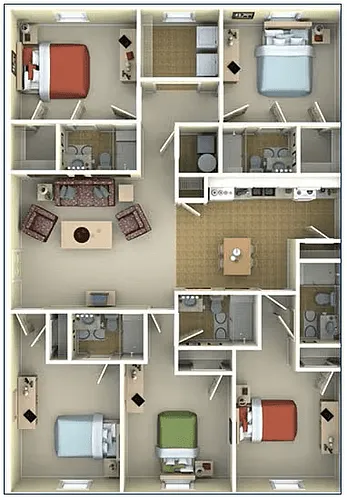 Floor plan 5 Bedroom / 5 Bathrooms