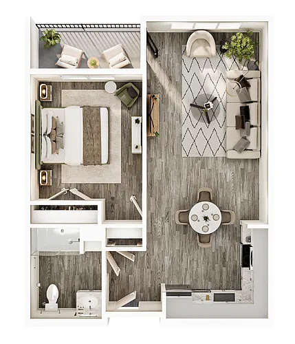 Floor plan One Bedroom - Type I