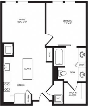 529  1 Bedroom 1 Bath  A4