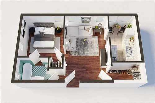Floor plan 1bed 1bath