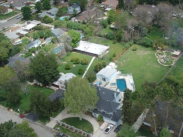 Pond area in back right yard.