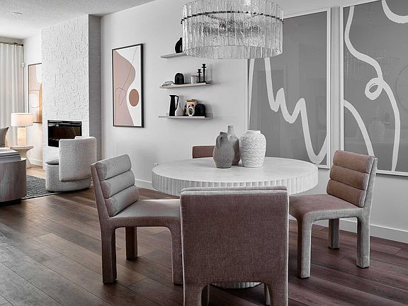 A photo of the dining area in the Alder duplex model by Brookfield Residential