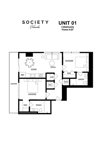 Floor plan 2 Bed - B6