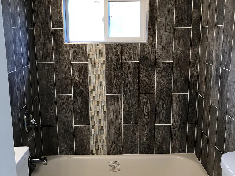 Modern tile work in tub