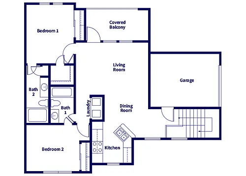 Floor plan B2 - Income Restricted