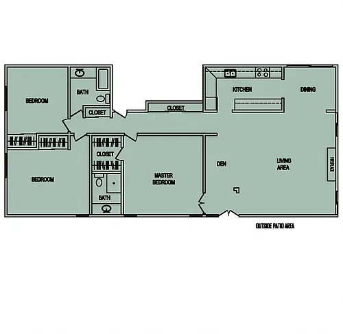 Floor plan 3 Bedroom/ 2 Bath