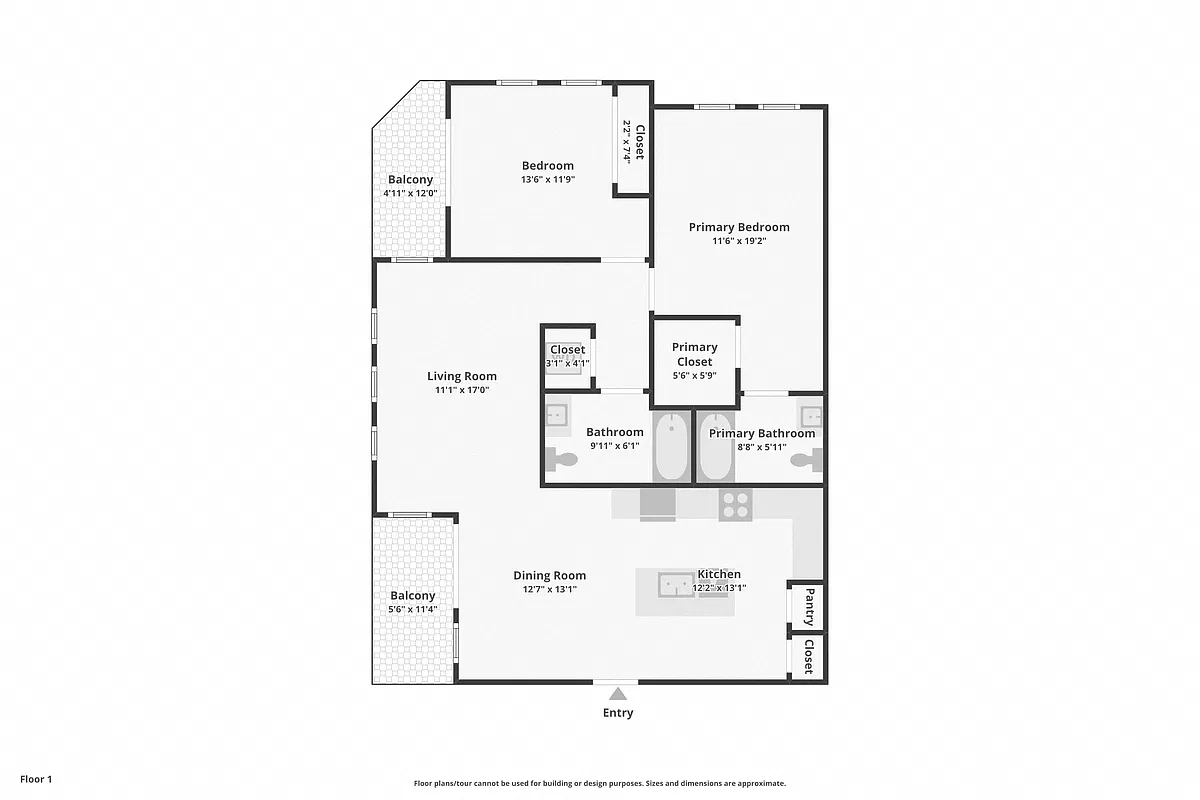 Floor plan Plan 8 - 2 Bedroom 2 Bath