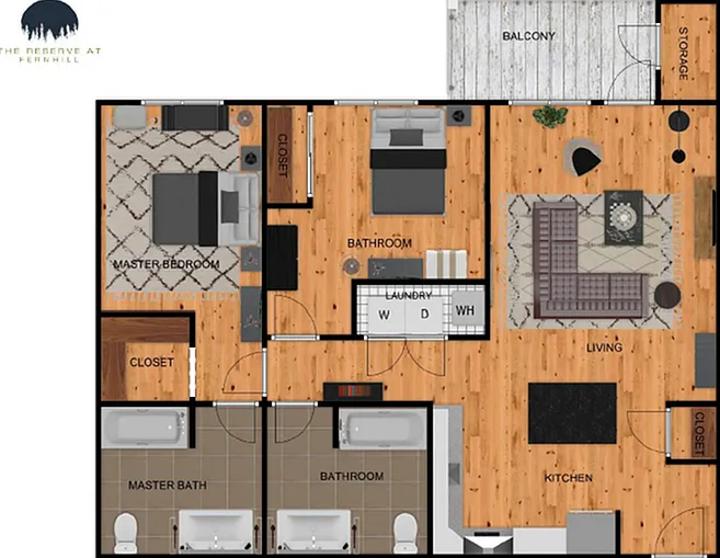 Two Bedroom 2D Floor Plan Two Bedroom 2D Floor Plan