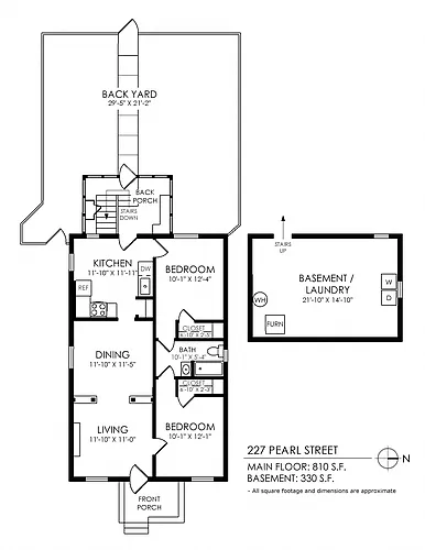 Floor plan 2 Bedroom - 1 Bathroom