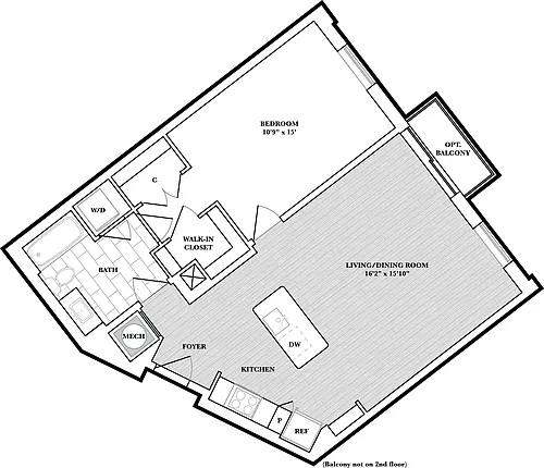 Floor plan 1 Bed/1 Bath