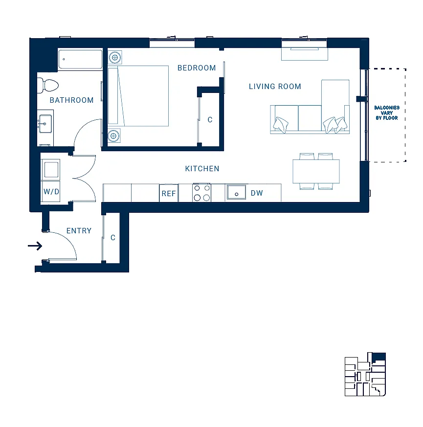 Floor plan 1X1 J