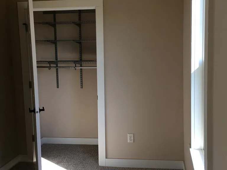 First floor bedroom or office
Adjustable closet shelving