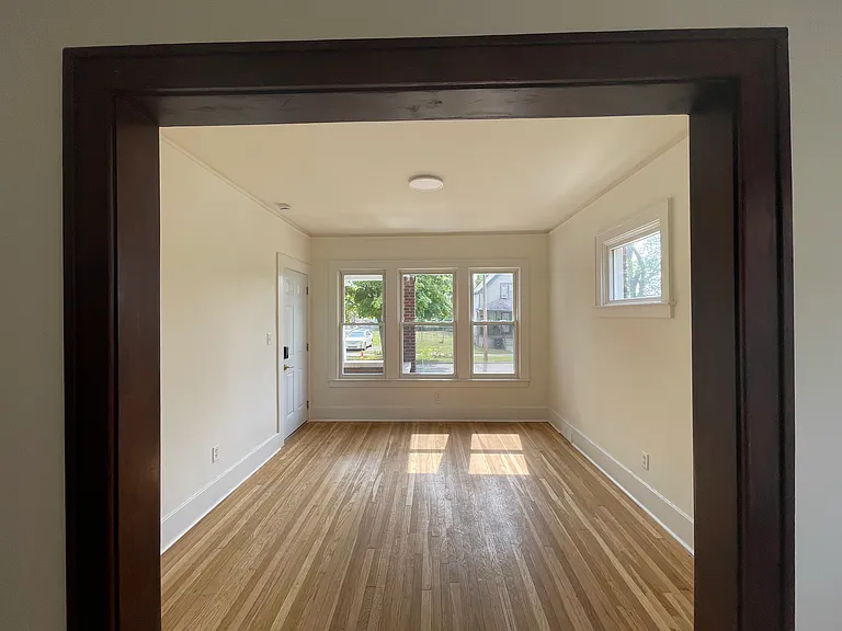 living room and front door viewed from dining room