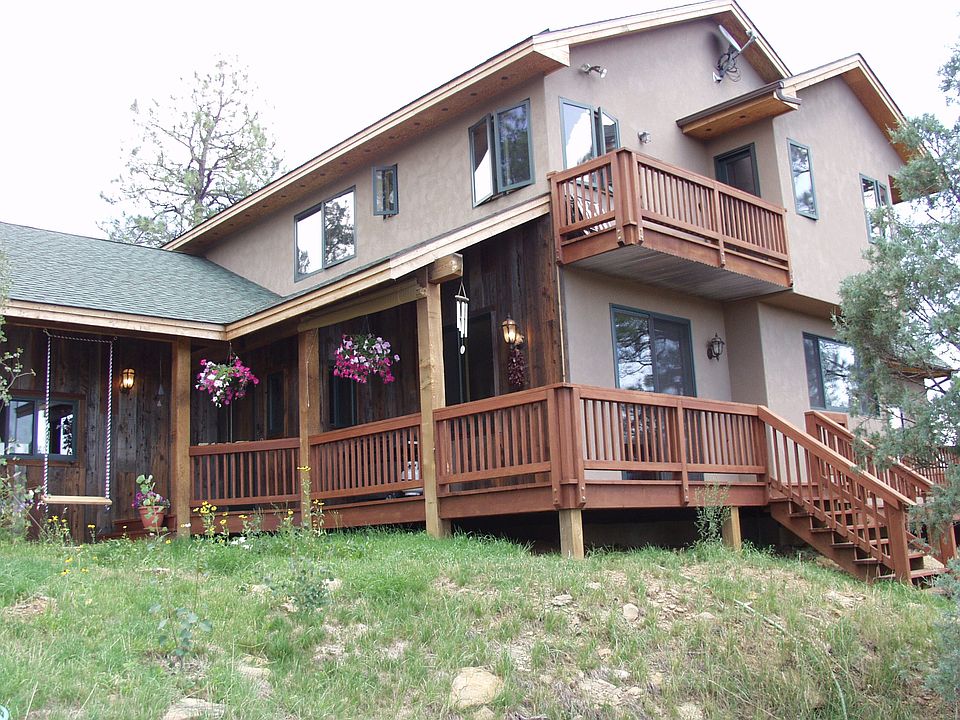 Covered deck and entry.