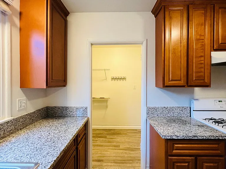 Quartz countertops and generous cabinets for storage