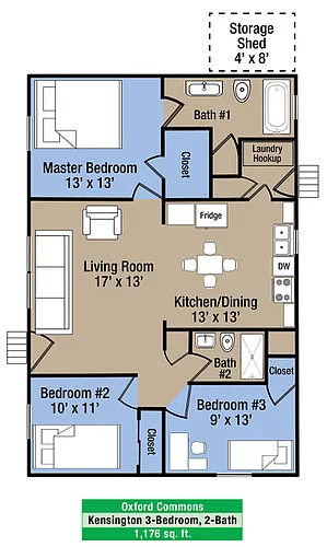 Floor plan Kensington 3-Bedroom