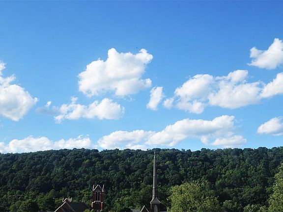 Third floor view of Monongahela Chess Park and river.