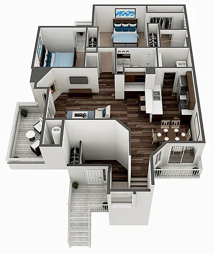 Floor plan 2 Bed 2 Bath - B2