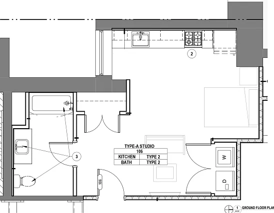 1500 Pine - Apt 106 Floor Plan 1500 Pine - Apt 106 Floor Plan