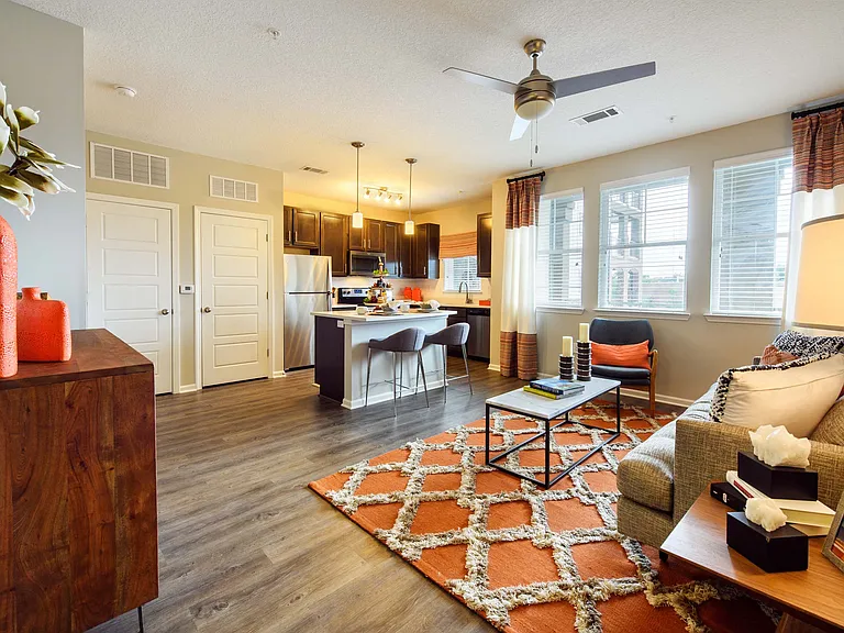 Open Concept Living& Kitchen with Island