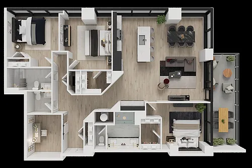 Floor plan 3 Bedroom Apartment