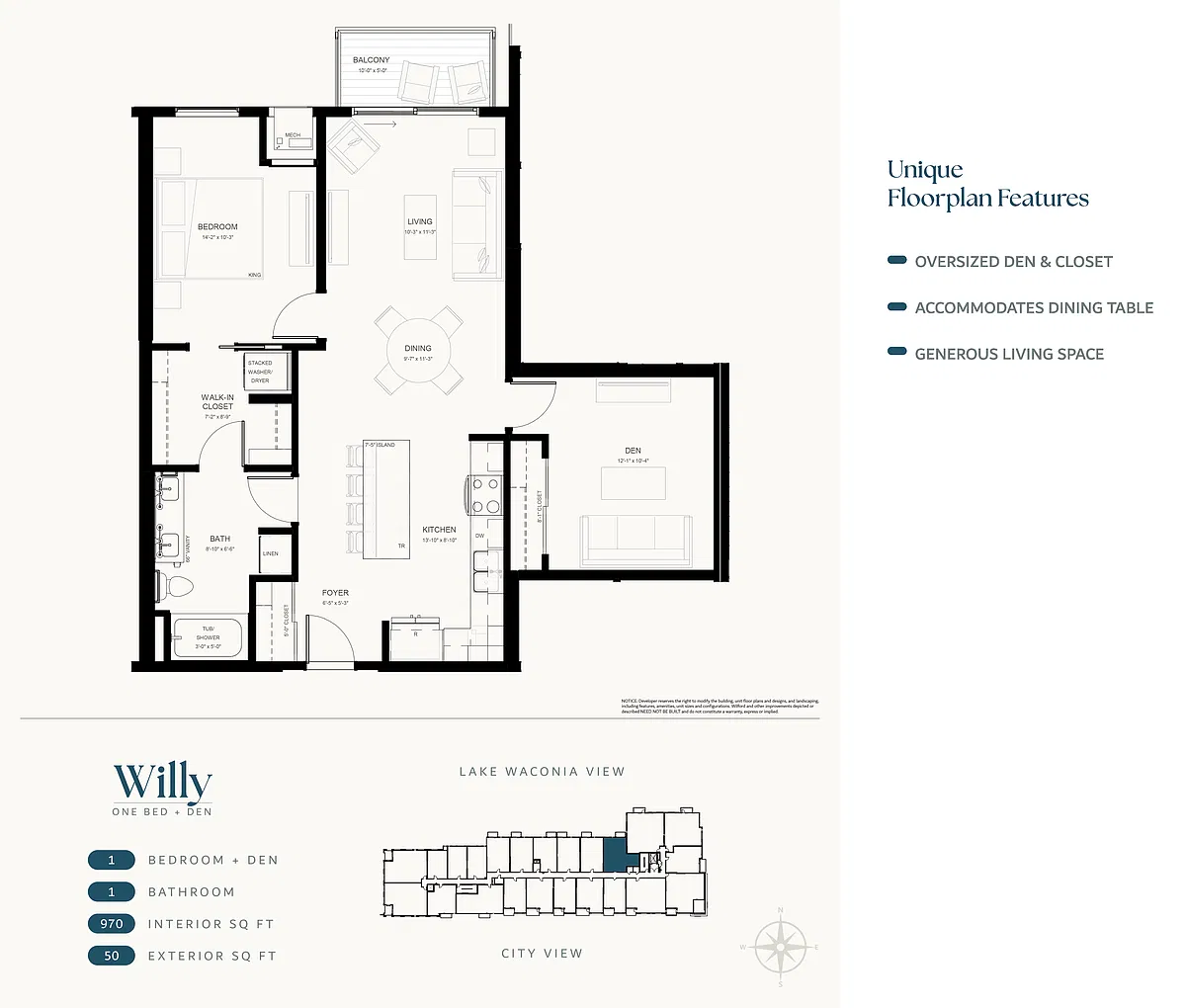 Floor plan Willy w/Den
