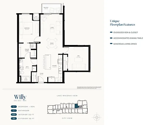 Floor plan Willy w/Den