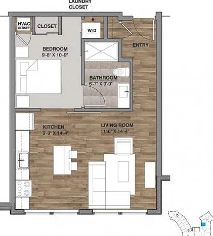 One Bedroom - Unit M One Bedroom - Unit M
