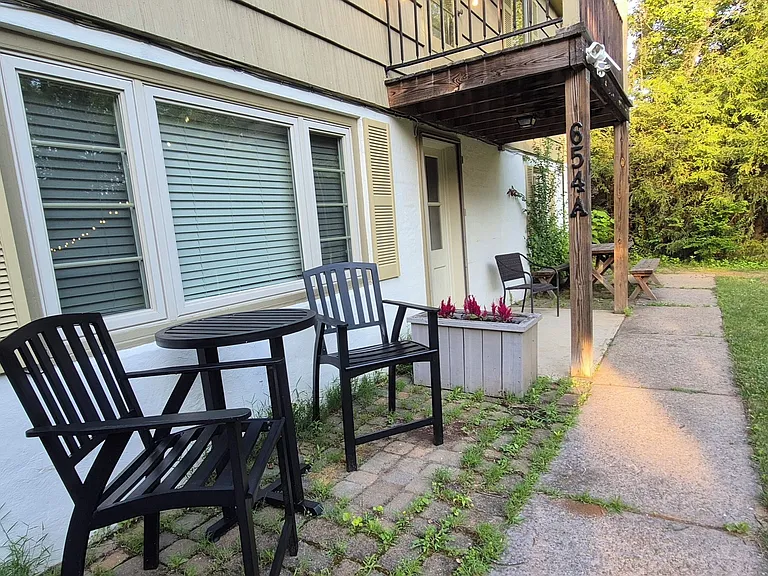 Shared backyard with patio seating