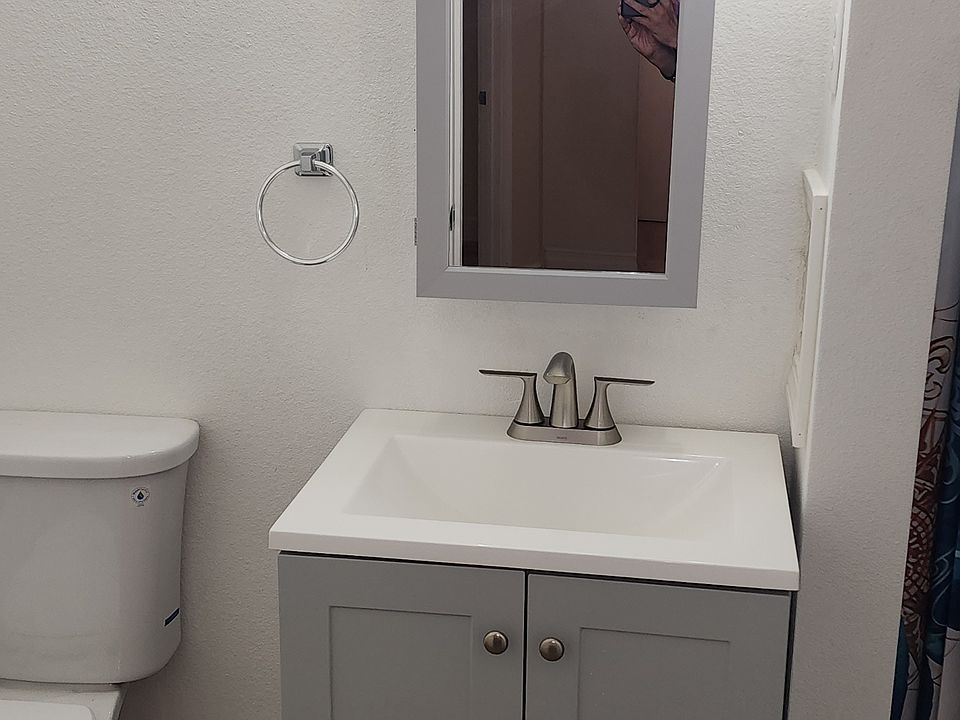 Bathroom- New Vanity, sink, mirror.