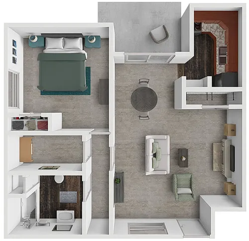 Floor plan Executive-1Bed 1Bath