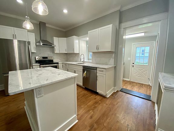 Kitchen with view to backyard