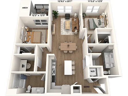 Floor plan B3 Den-1238-Scheme III