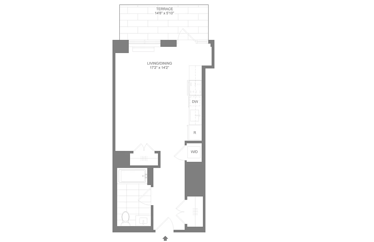 Floor plan S2.2T | Studio | 1 Bath