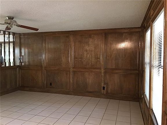 Wood paneled family room