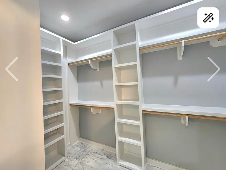 Large master closet.