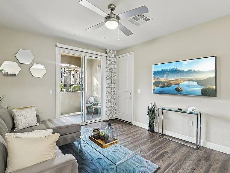 Living Area with Patio and Sliding Glass Door