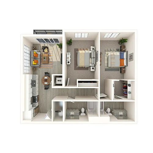 Floor plan 2 Bed/2 Bath